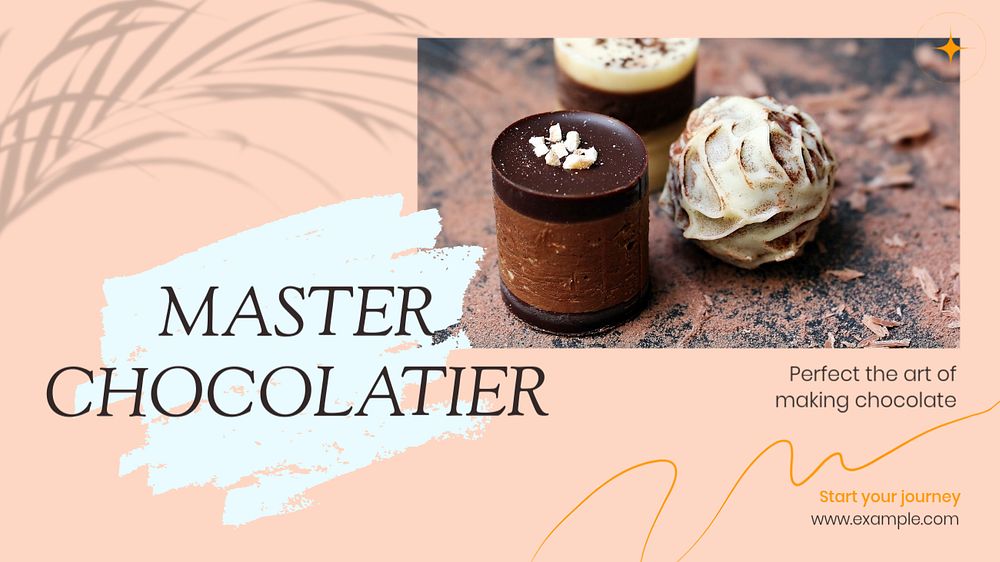 Master chocolatier  blog banner template, editable text