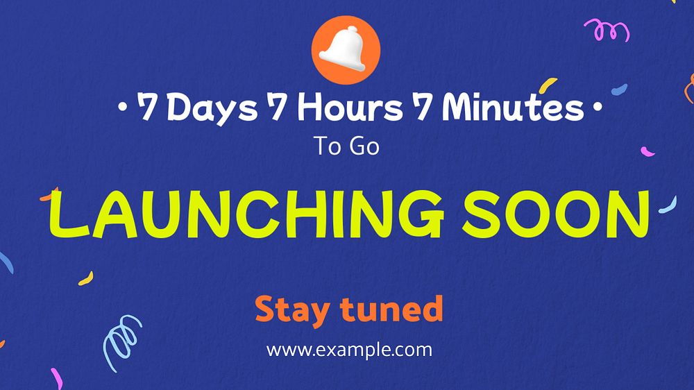 Launching soon blog banner template, editable text