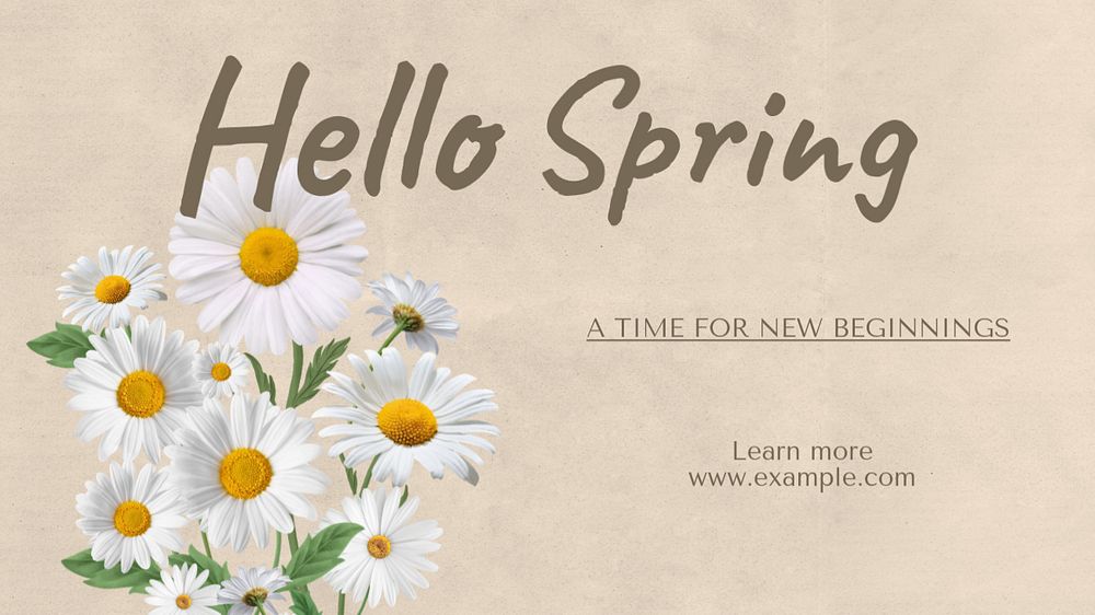 Hello spring  blog banner template, editable text