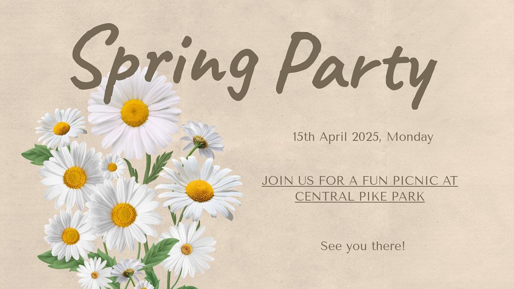 Spring party  blog banner template, editable text