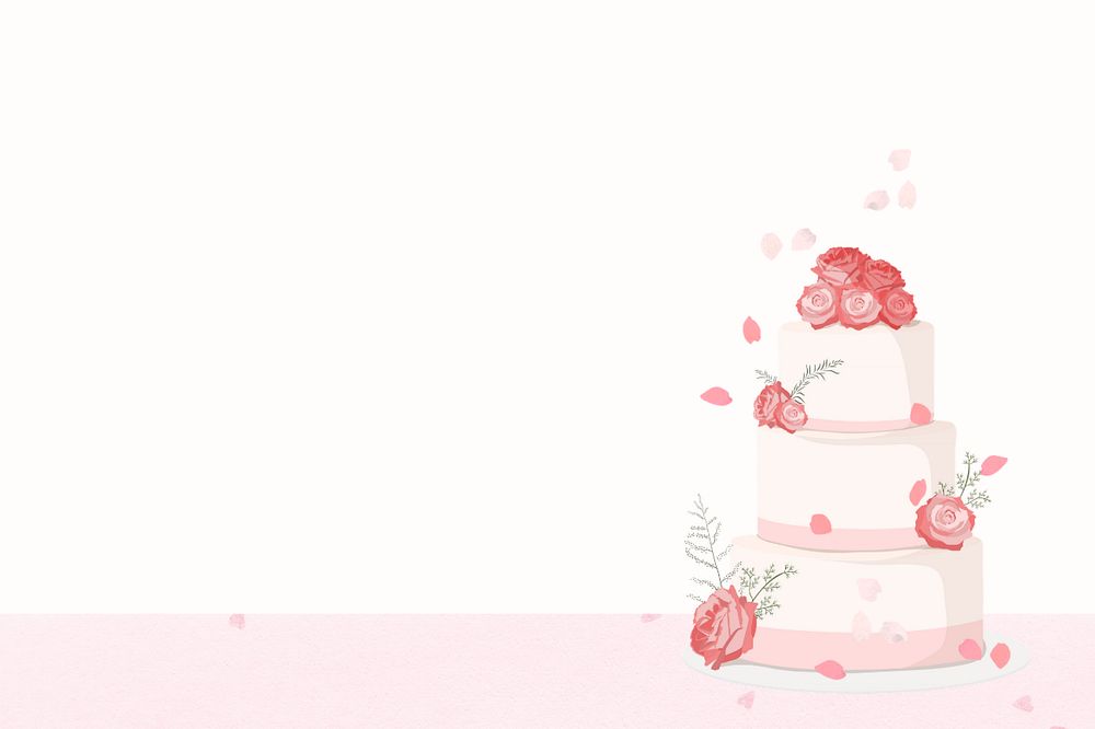 Pink wedding cake background, editable celebration design