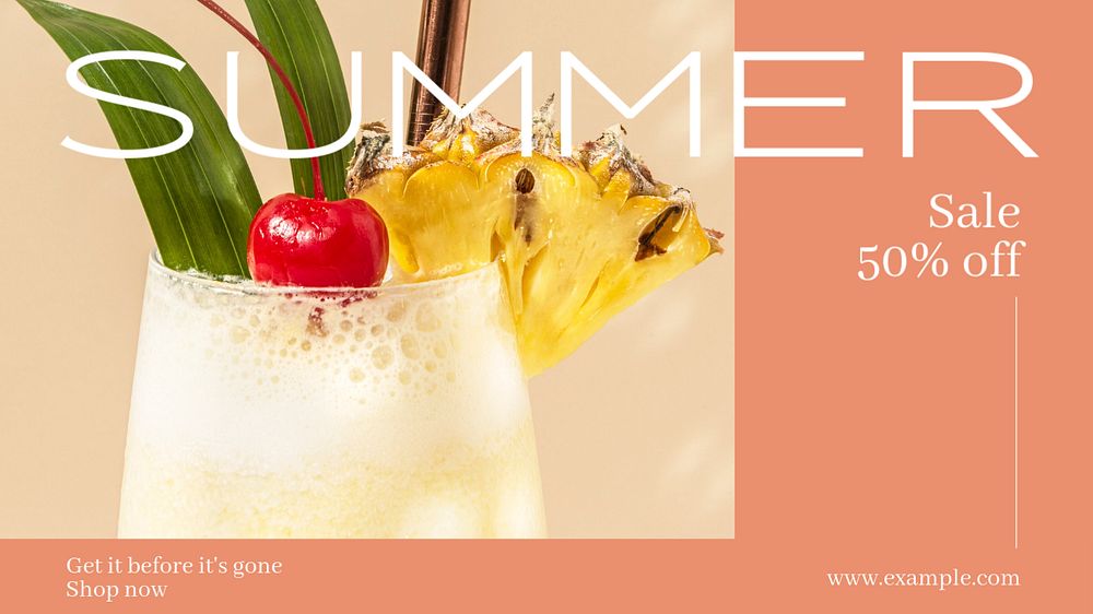 Summer sale  blog banner template, editable text