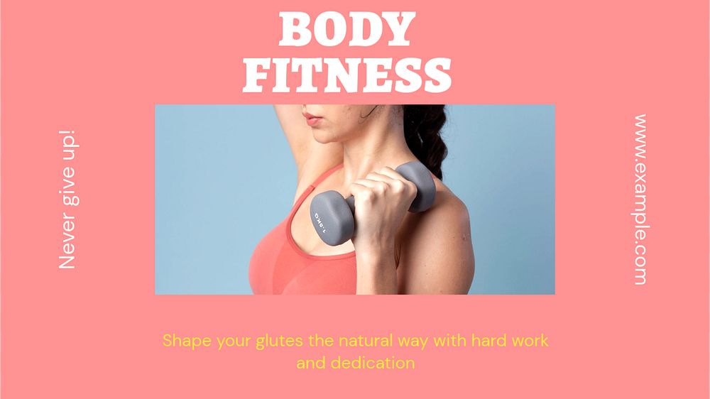 Fitness  blog banner template, editable text