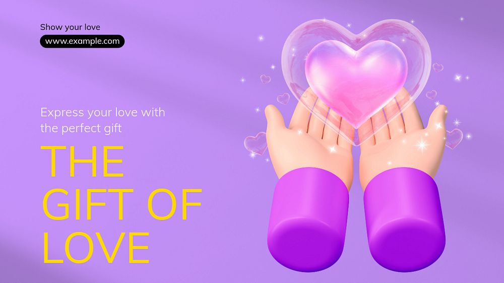 Love gifts  blog banner template, editable text