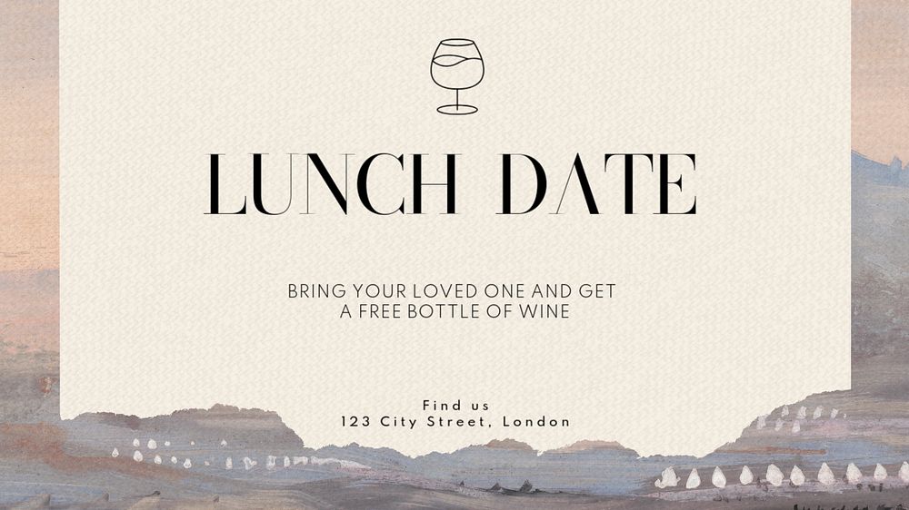 Lunch date blog banner template, editable text