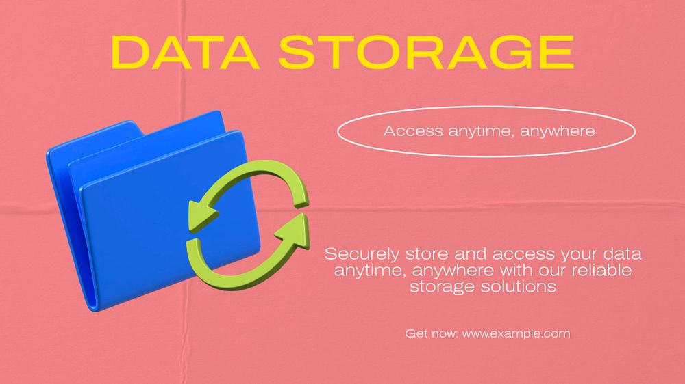 Data storage  blog banner template, editable text