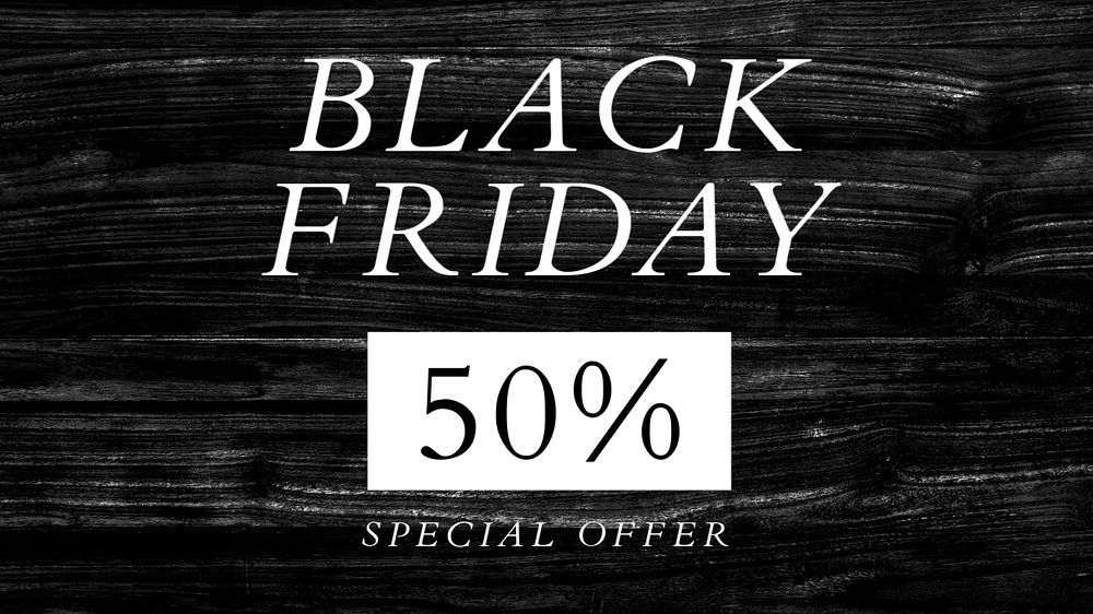 Black Friday blog banner template, editable text