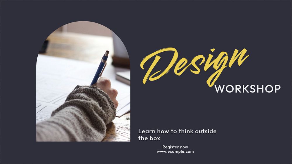 Design workshop  blog banner template, editable text