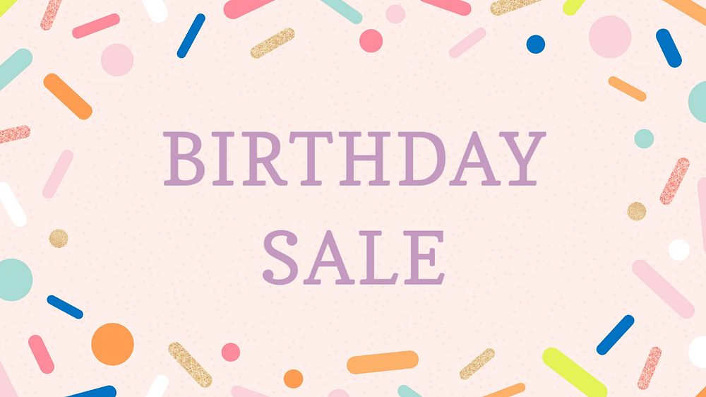 Birthday sale blog banner template, editable text