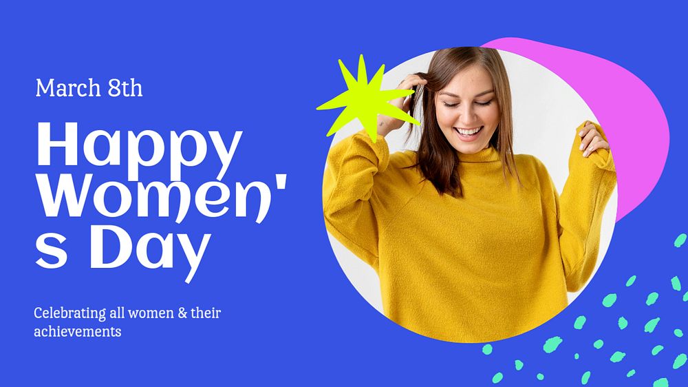 Women's day  blog banner template, editable text