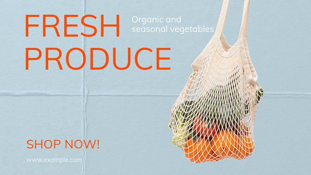 Fresh produce  blog banner template, editable text