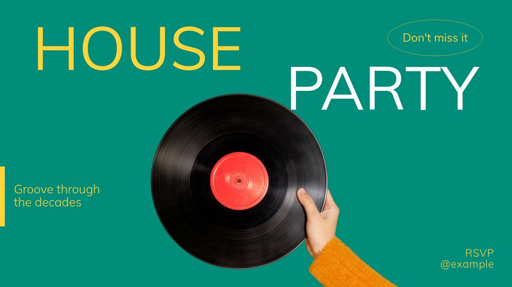 House party  blog banner template, editable text