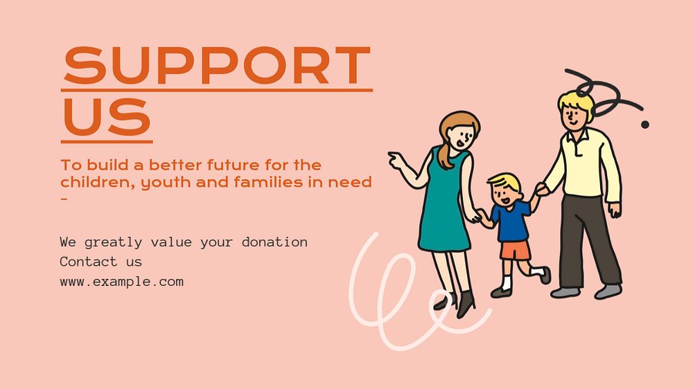 Donation  blog banner template, editable text