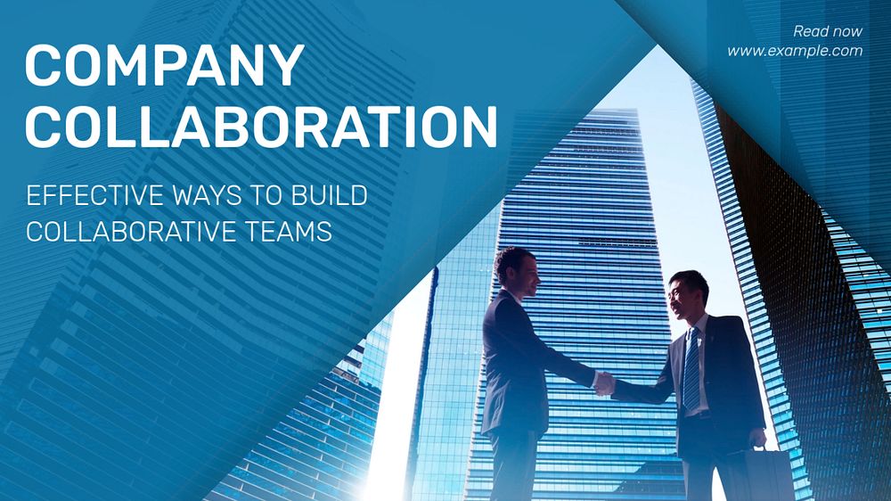 Company collaboration blog banner template, editable text