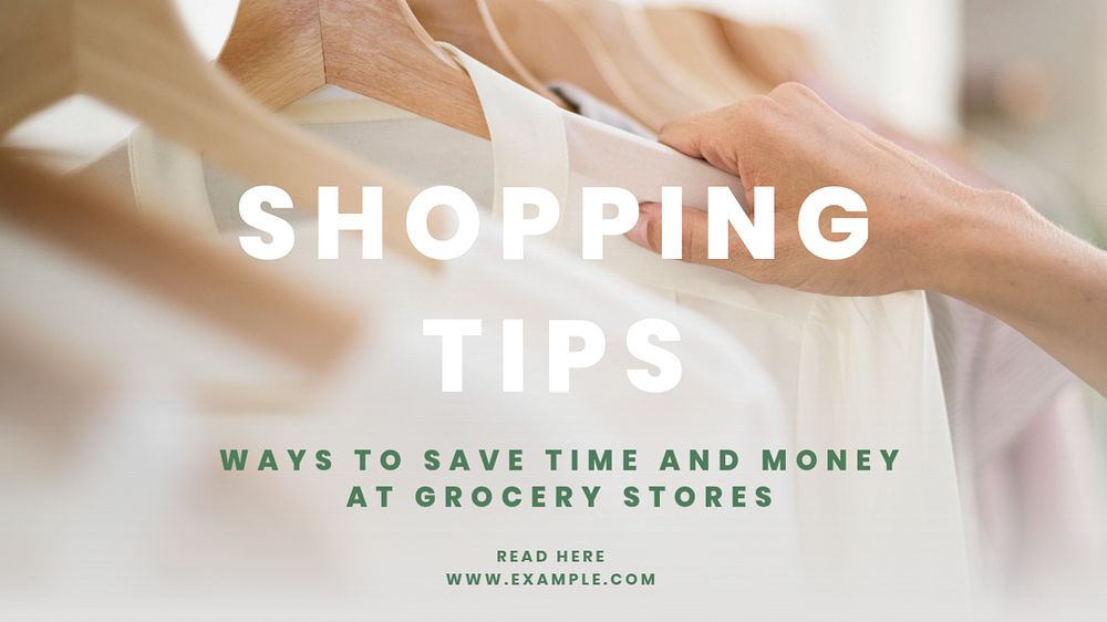 Shopping tips blog banner template, editable text