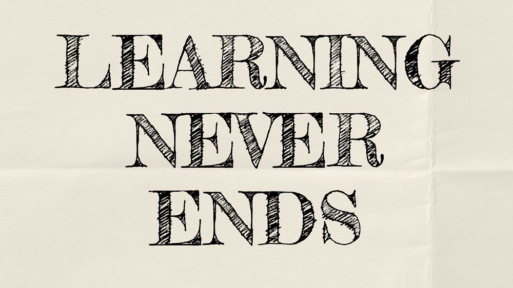 Learning never ends blog banner template, editable text