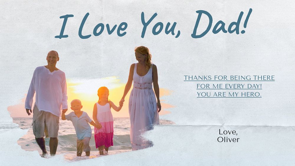 Love dad  blog banner template, editable text