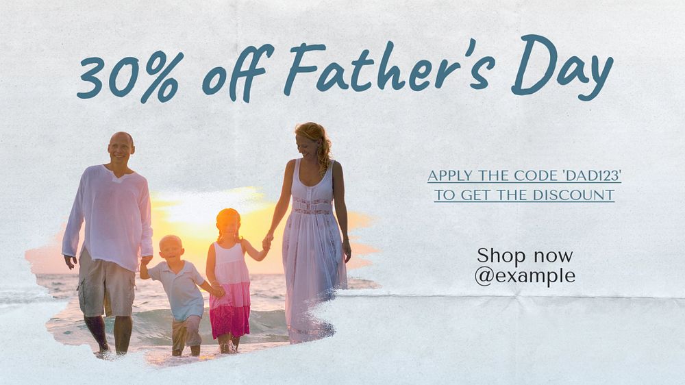 Father's day sale  blog banner template, editable text