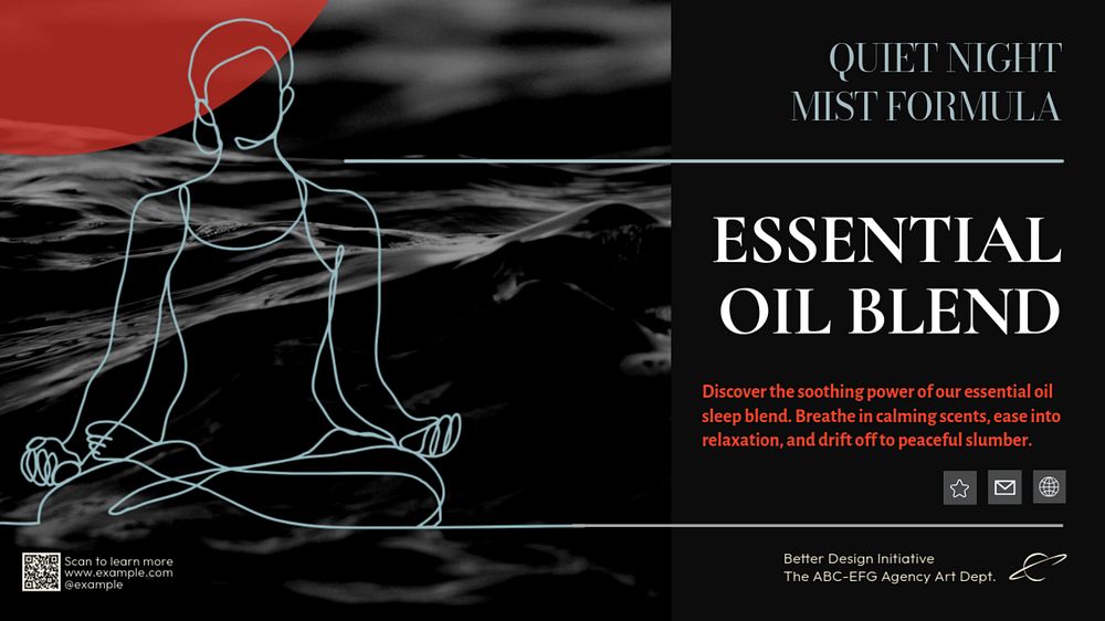 Essential oil  blog banner template, editable text