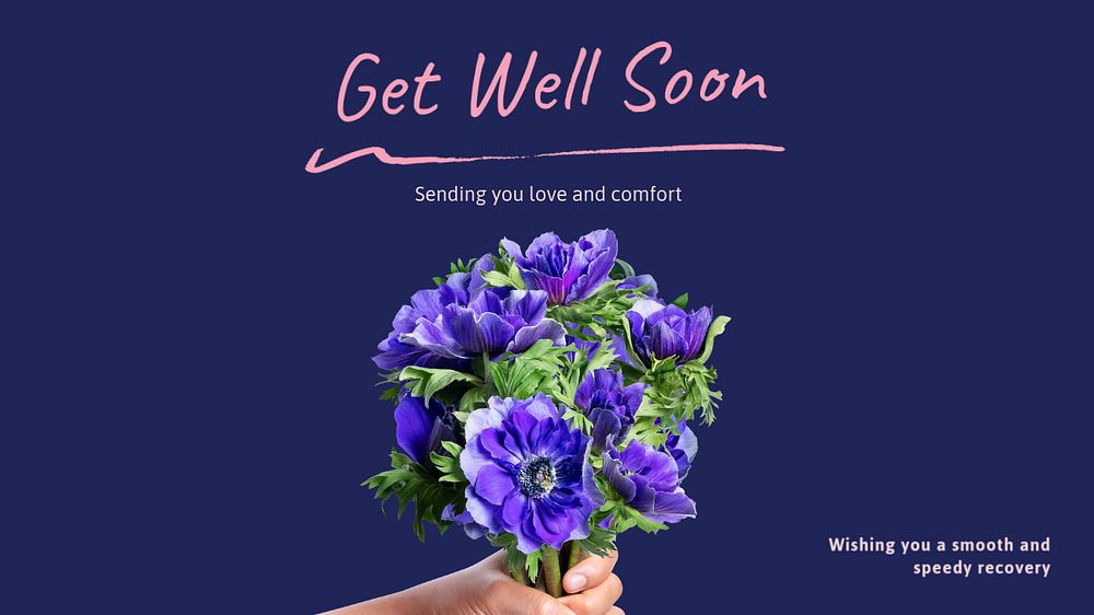 Get well soon  blog banner template, editable text