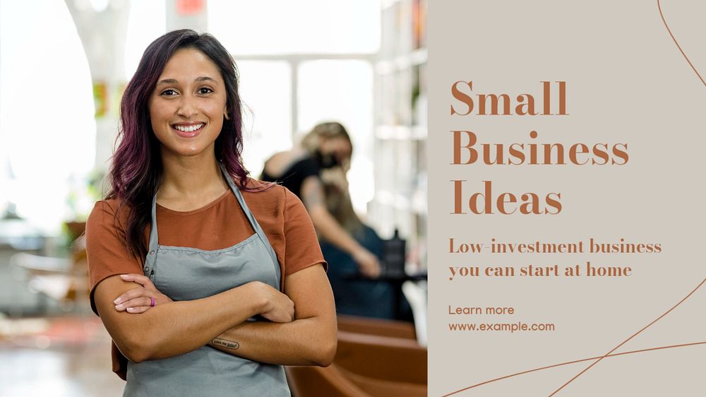 Small business ideas blog banner template, editable text