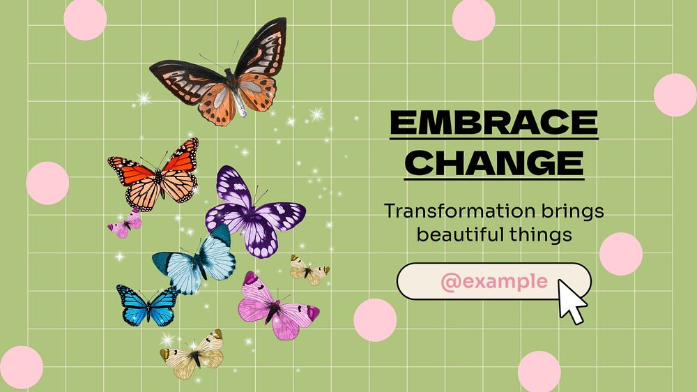 Embrace change  blog banner template, editable text