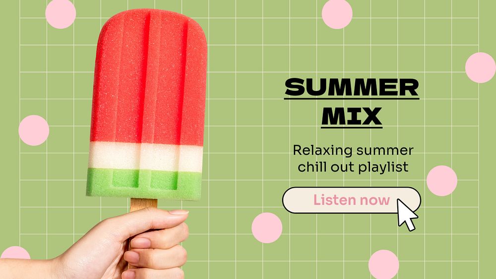 Summer mix  blog banner template, editable text