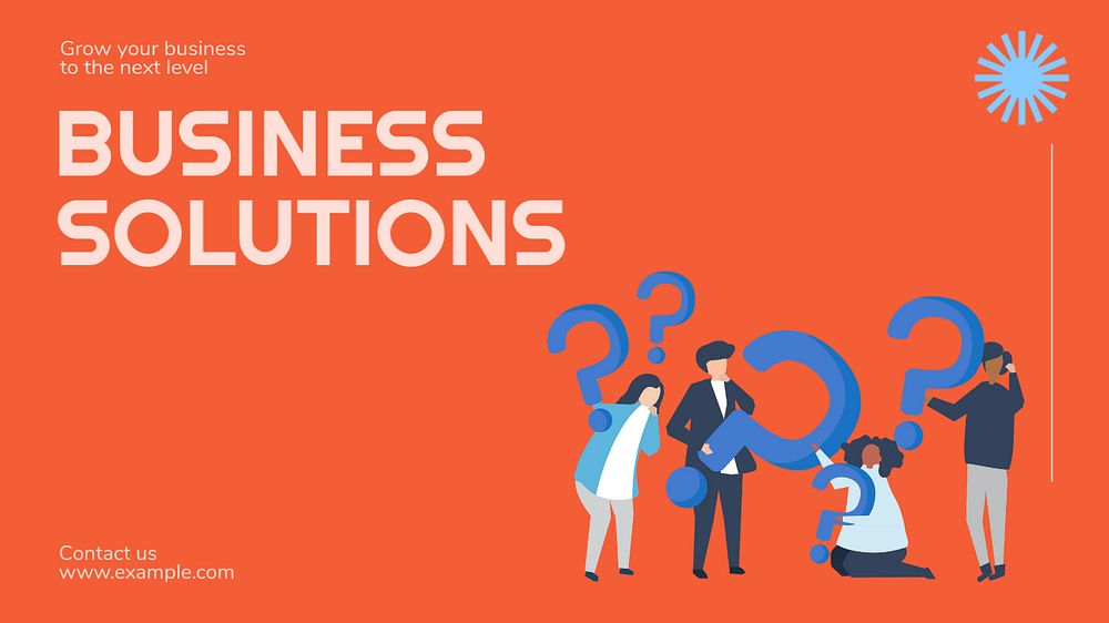 Business solutions blog banner template, editable text