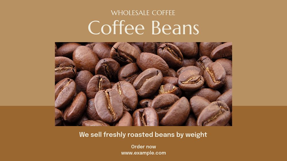 Coffee beans  blog banner template, editable text