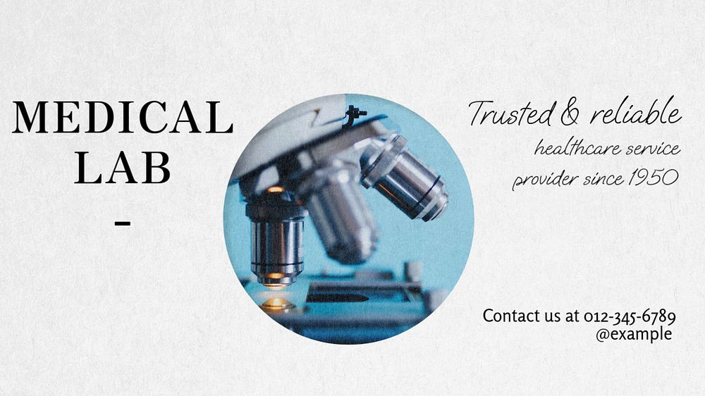 Medical lab  blog banner template, editable text