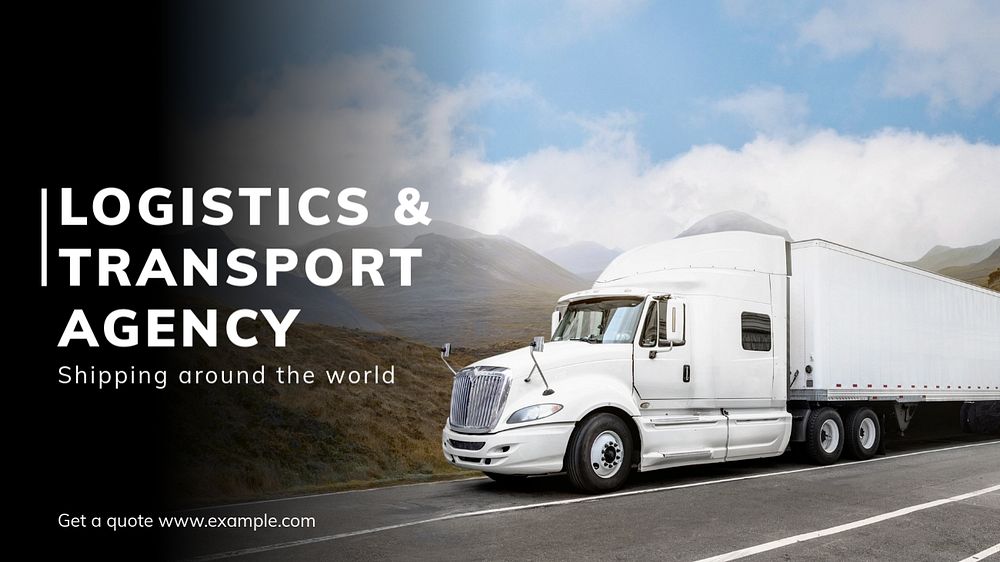 Logistic & transport  blog banner template, editable text