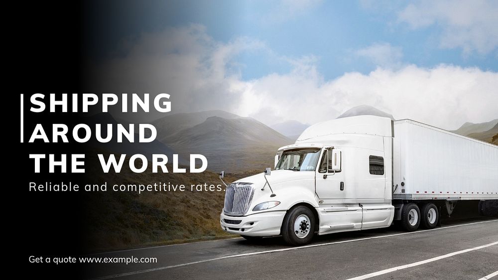 Worldwide shipping  blog banner template, editable text