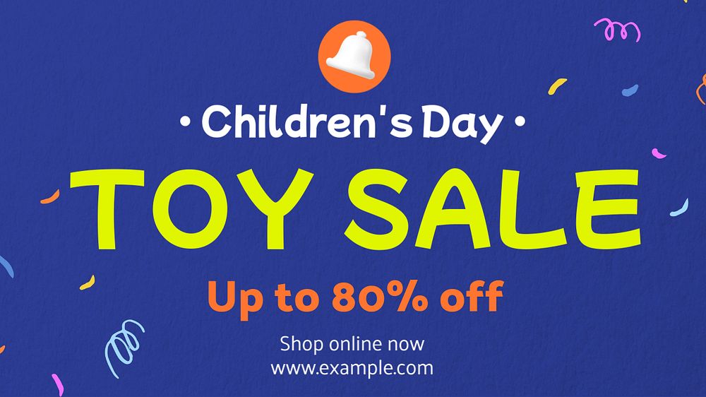 Toy sale blog banner template, editable text