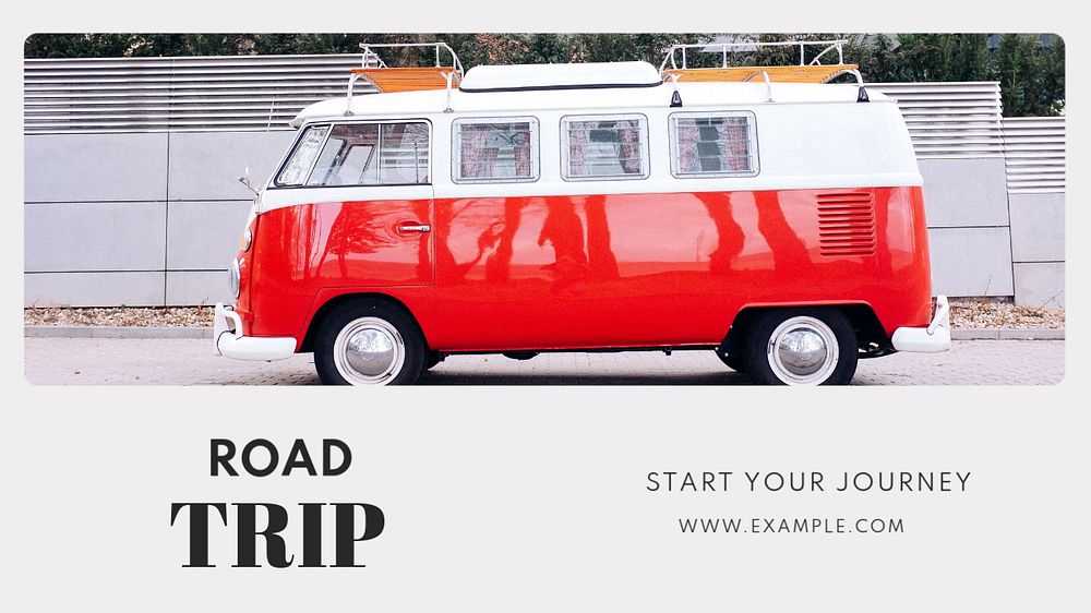 Road trip  blog banner template, editable text