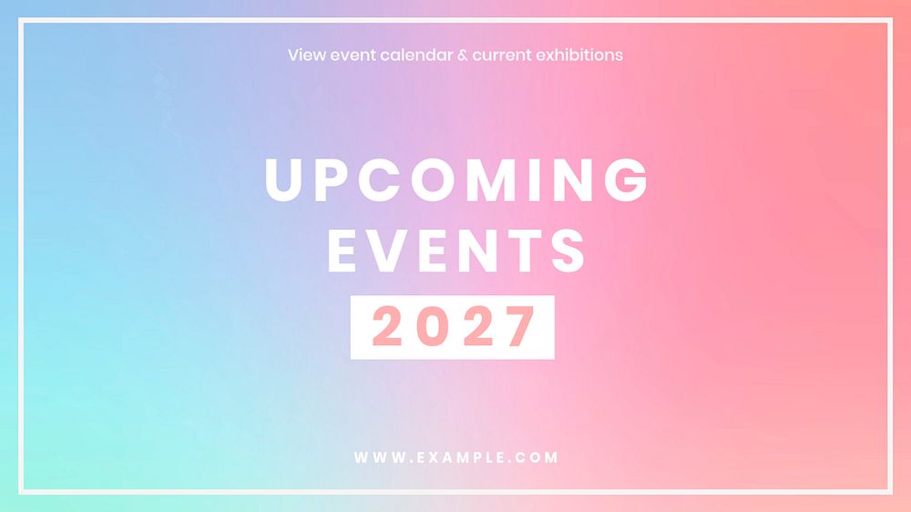 Upcoming events blog banner template, editable text