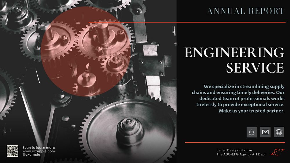 Engineering service  blog banner template, editable text