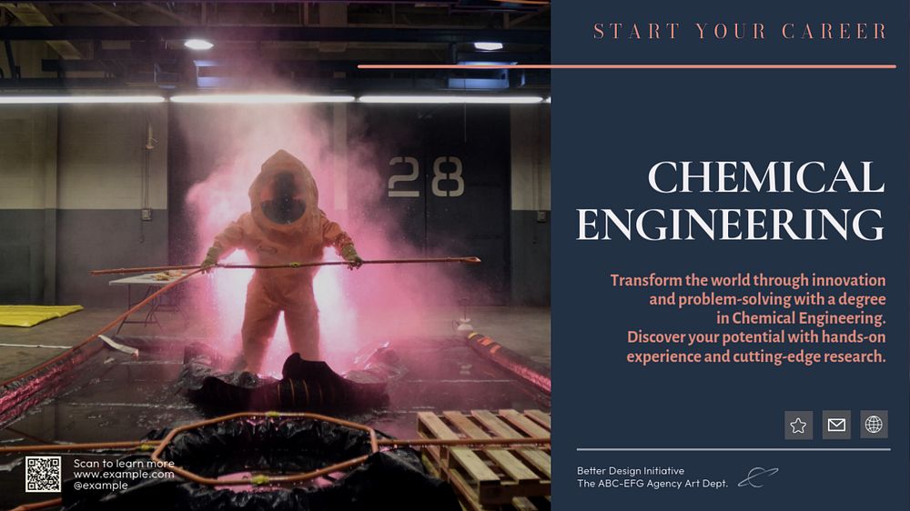 Chemical engineering  blog banner template, editable text