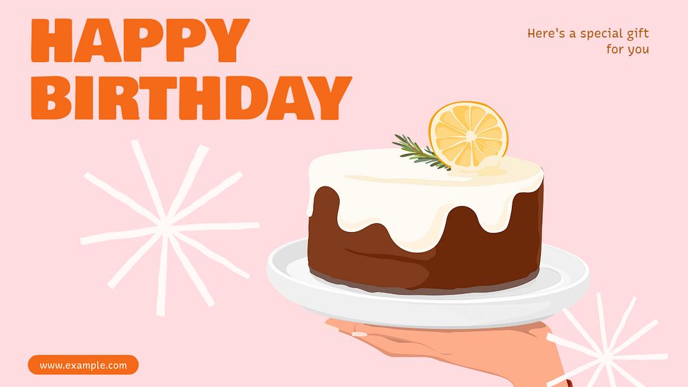 Happy birthday  blog banner template, editable text