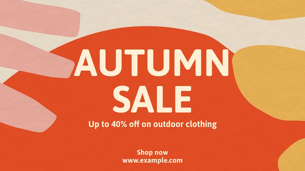 Autumn sale blog banner template, editable text