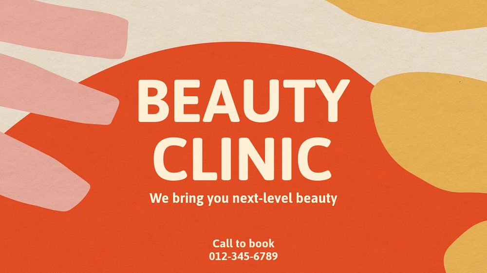 Beauty clinic blog banner template, editable text