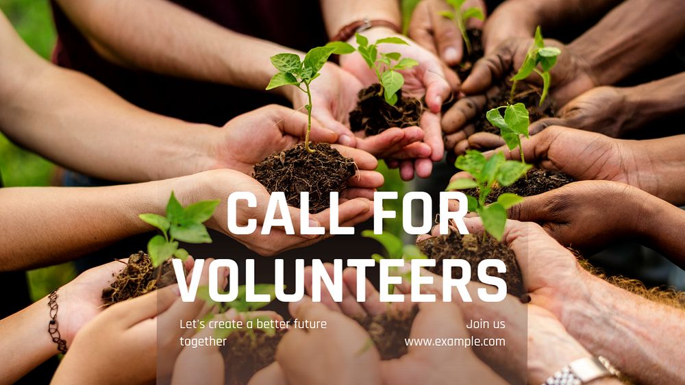 Call for volunteers blog banner template, editable text