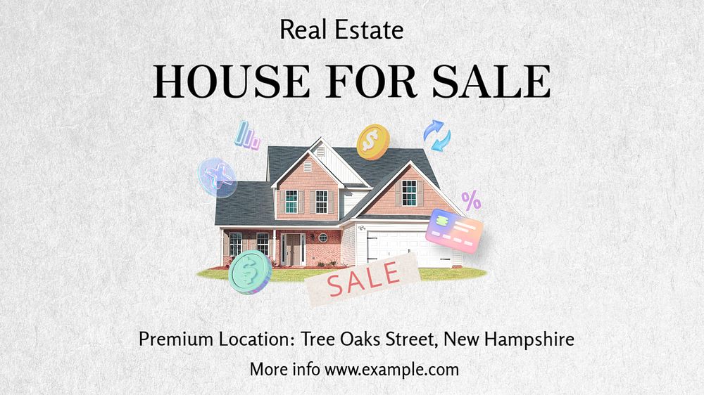 house for sale  blog banner template, editable text