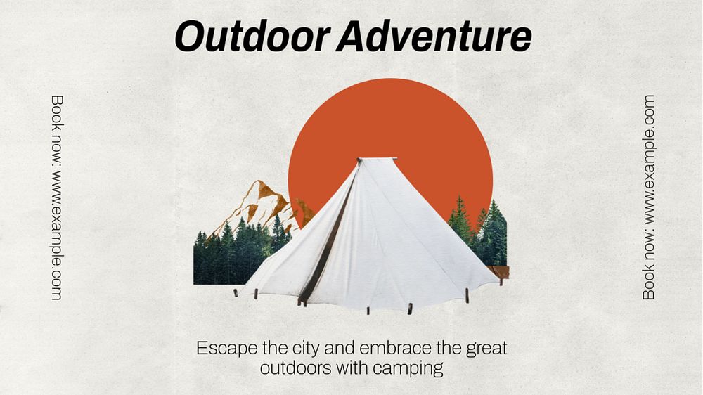 Outdoor adventure blog banner template, editable text