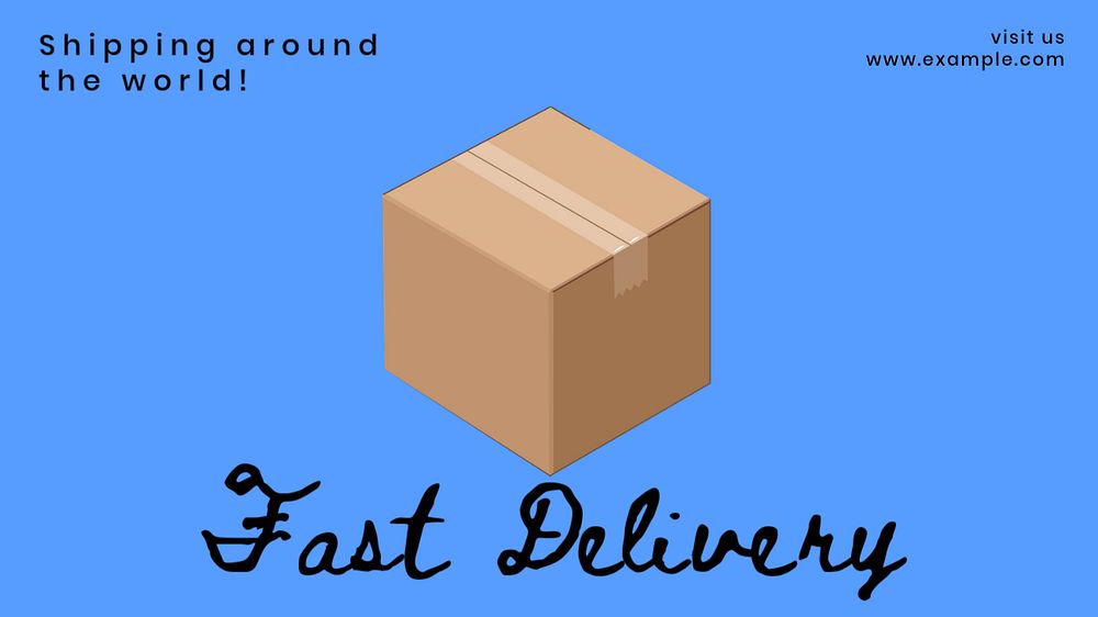 Fast delivery blog banner template, editable text