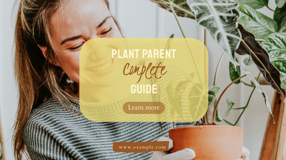 Plant parenting  blog banner template, editable text