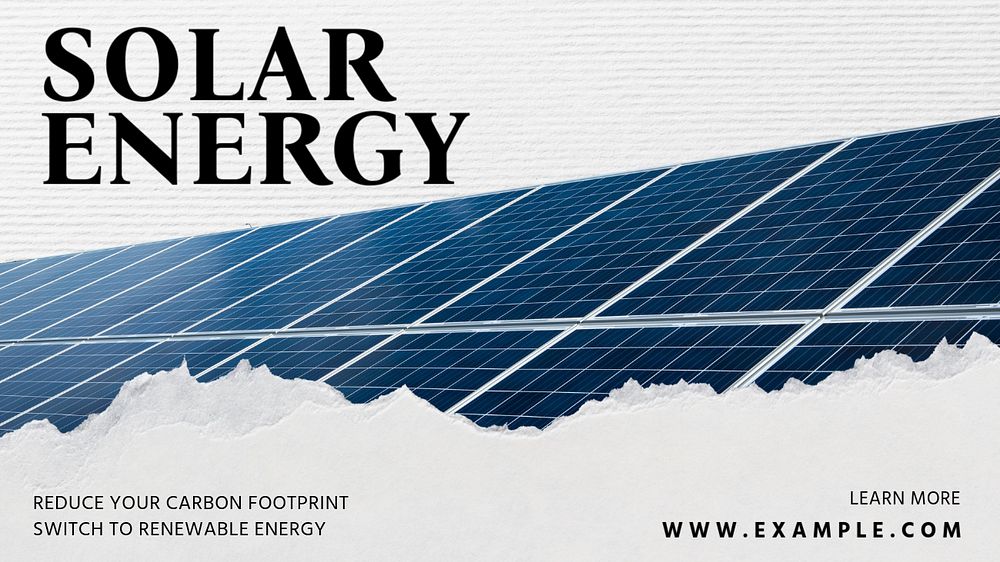 Solar energy  blog banner template, editable text