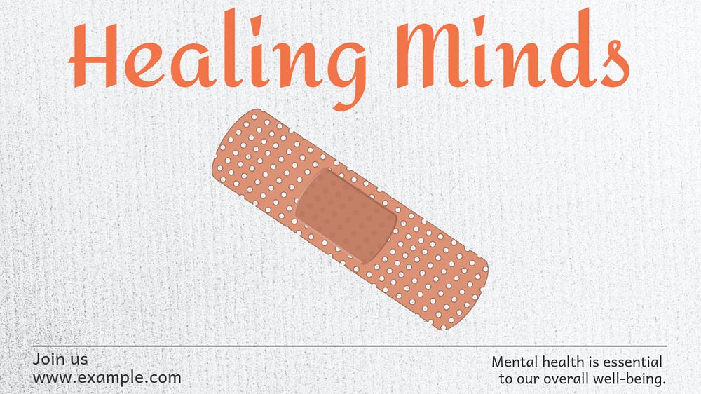 Mental health  blog banner template, editable text