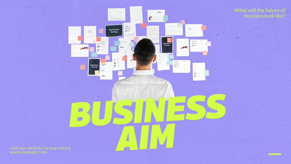 Business aim  blog banner template, editable text