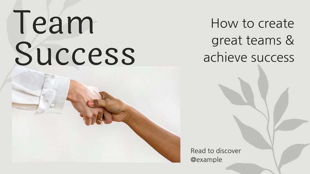 Team success  blog banner template, editable text