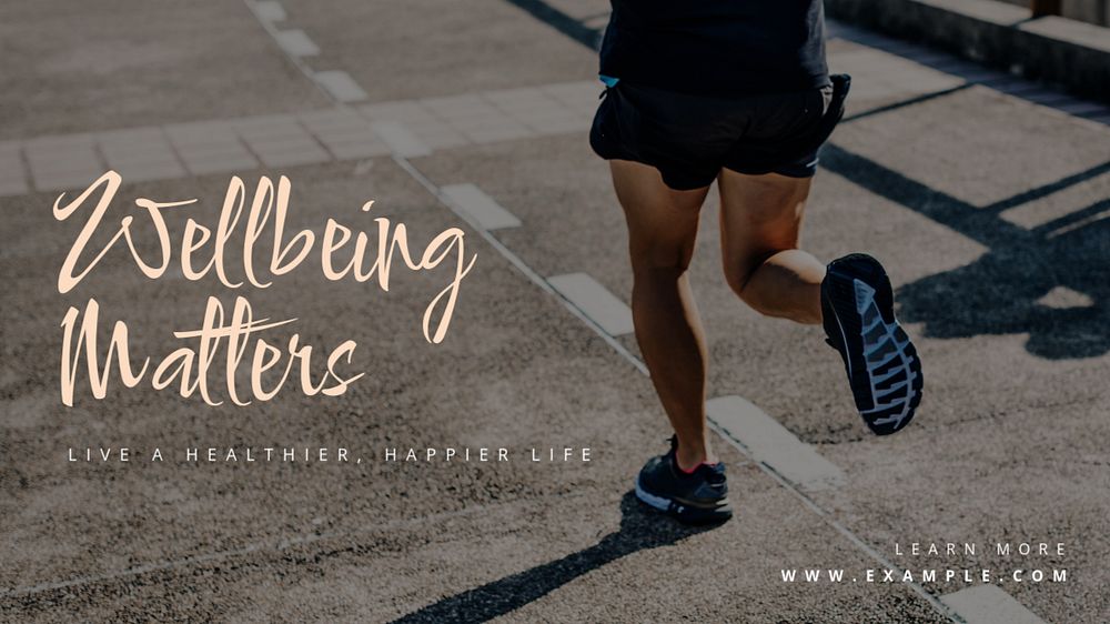 Wellbeing blog banner template, editable text